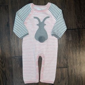 Mud pie sweater one piece bunny Easter outfit 3-6 months